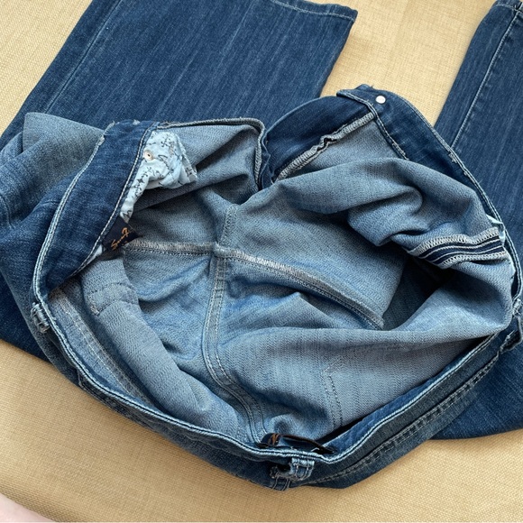 Seven Medium Blue Med Rise Whiskered Flared Jeans - Picture 5 of 16